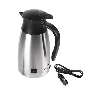 Electric Thermoses, Spill-proof Silicone Cover In-car Kettle, with Indicator Light for Tea Coffee Heating Water Bottle