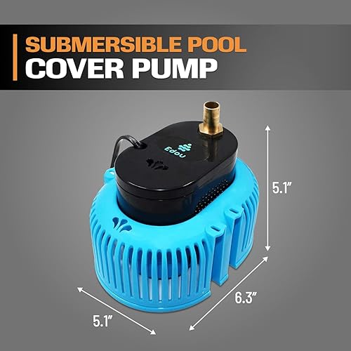 Miniatura 3 de EDOU Bomba sumergible directa para cubierta de piscina | Fiable 850 GPH Max Flow 75 W Incluye manguera de drenaje a prueba de torceduras de 16 pies,
