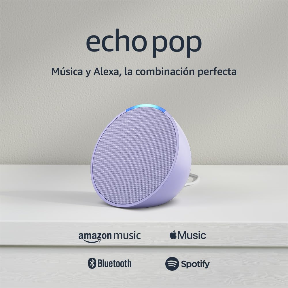 Amazon Echo Pop | Bocina inteligente y compacta con sonido definido y Alexa | Lavanda - Lavanda