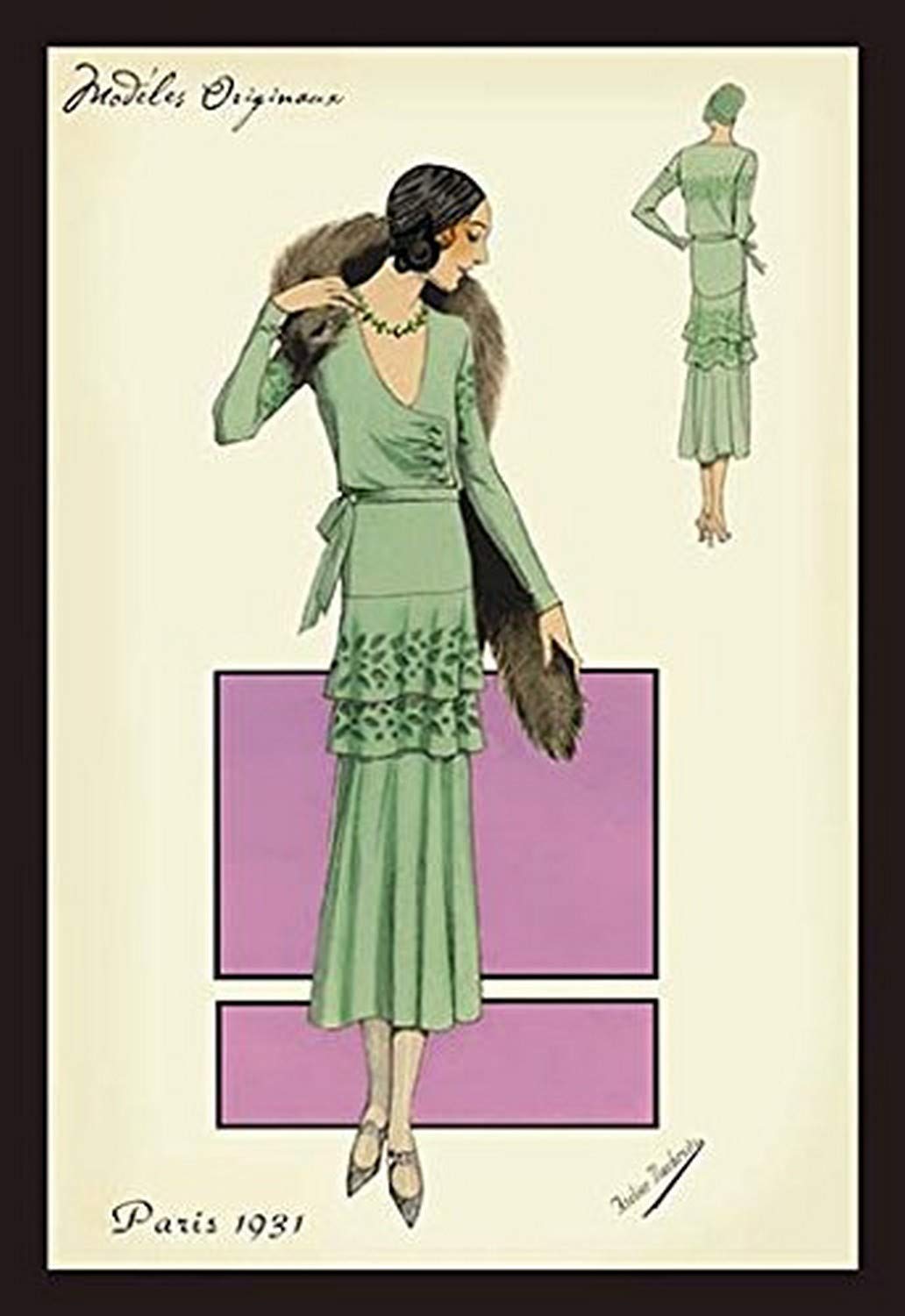 Buyenlarge Modeles Originaur: In Green - Gallery Wrapped 28"X42" canvas Print., 28" X 42""