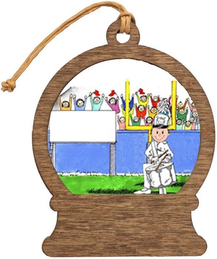 PrintedPerfection.com Personalized Band, Drum Snare - Male Wooden Snow Globe Shaped Christmas Ornament