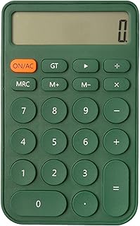 Calculadora de mesa de 12 dígitos com visor LCD grande botão sensível calculadora eletrônica equipamento básico de escritório calculadoras portáteis para escritório, casa, material escolar verde escuro