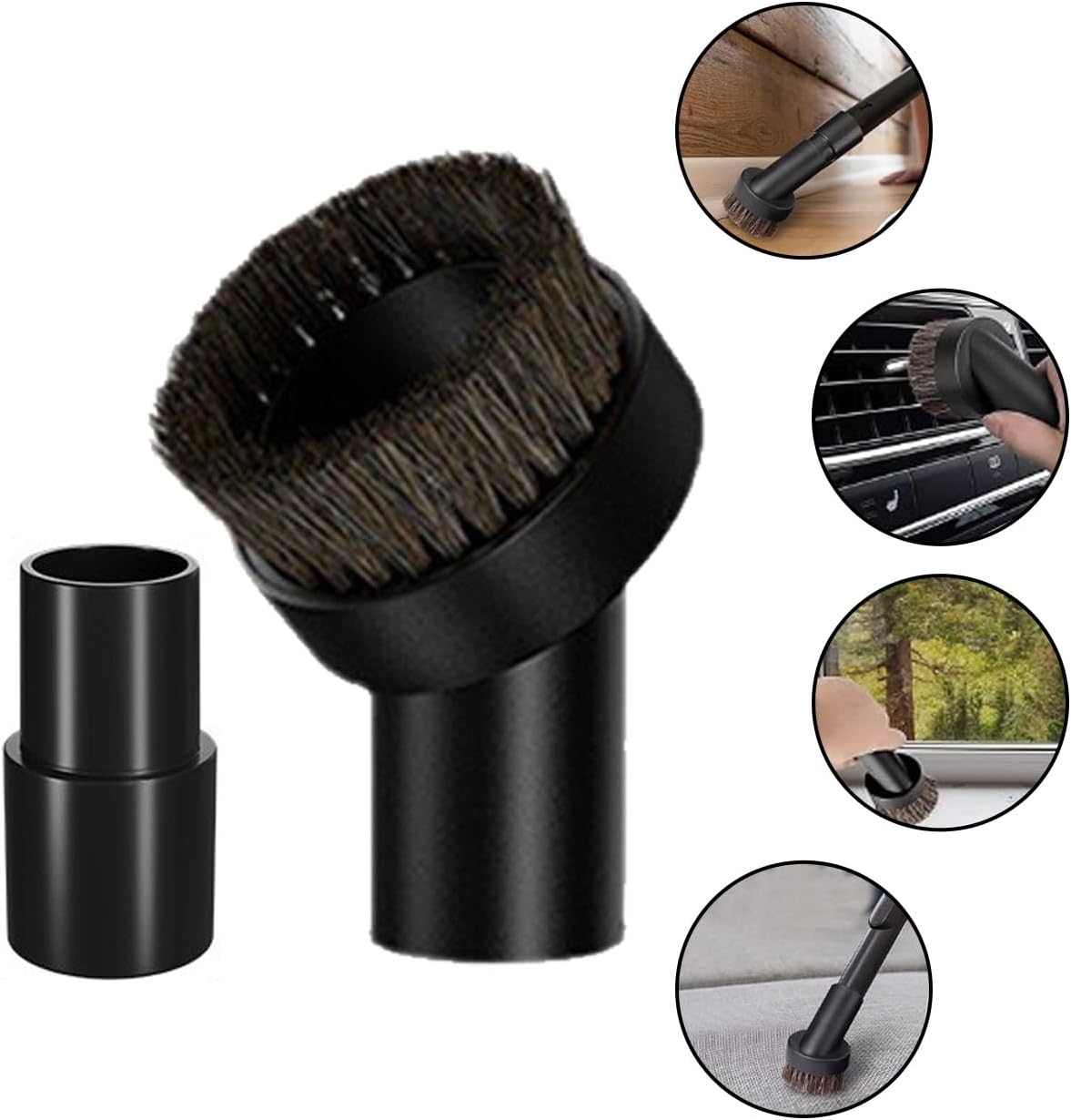 Alrens 12 Pack Universal Vacuum Attachments for Shop Vac Accessories, 2 1/2" to 1 1/4" Vacuum Hose Adapter, 1 7/8" to 1" Vacuum Adapter Attachments Brush Kit