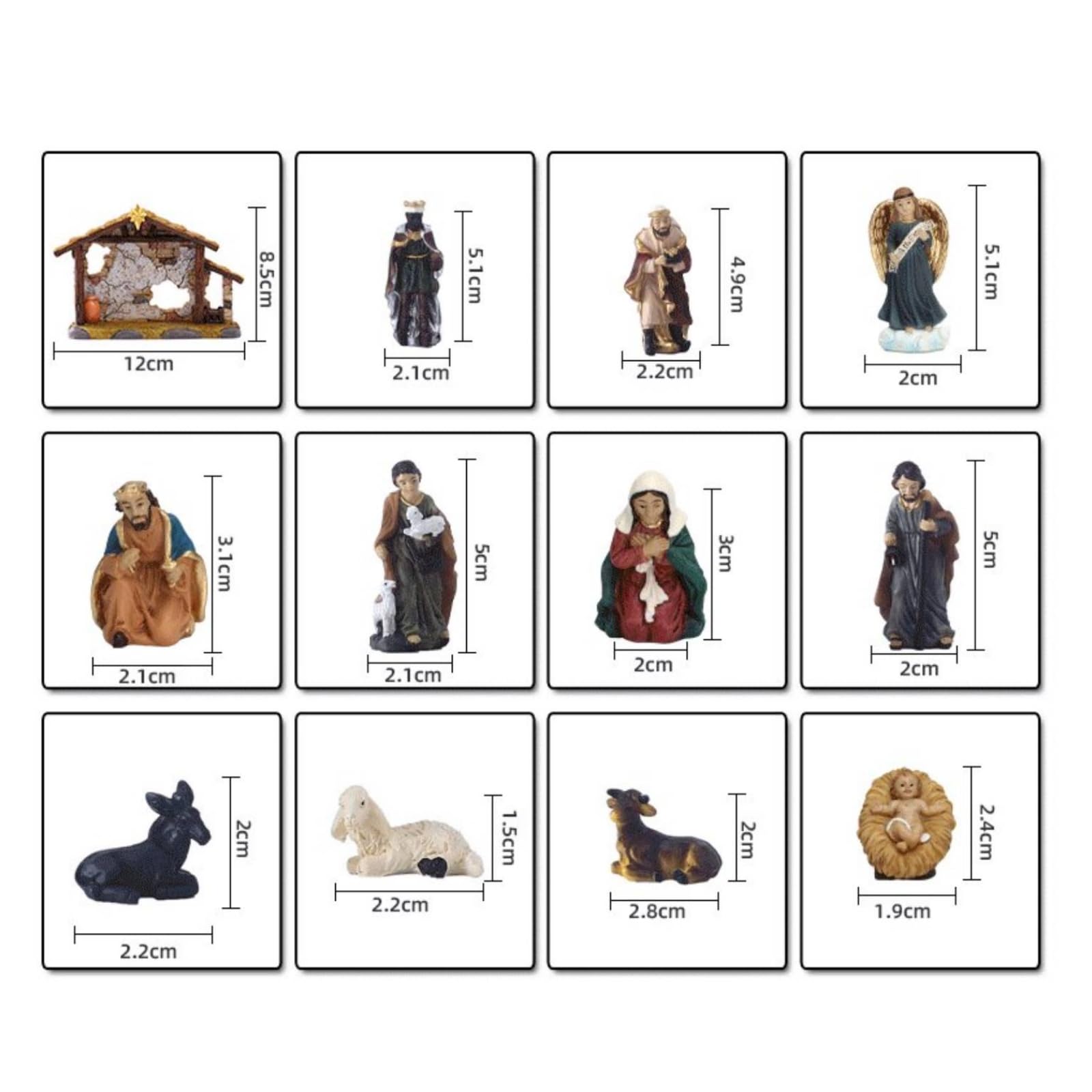 Crèche Noël avec Étable Traditionnelle Crèche Noël Compacte Étable la Nativité pour Cheminée