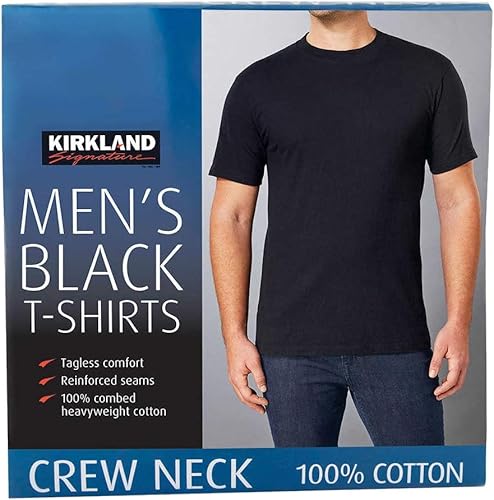 Miniatura 4 de Kirkland Signature - Camiseta de cuello redondo para hombre, 100% algodón peinado pesado (paquete de 6)