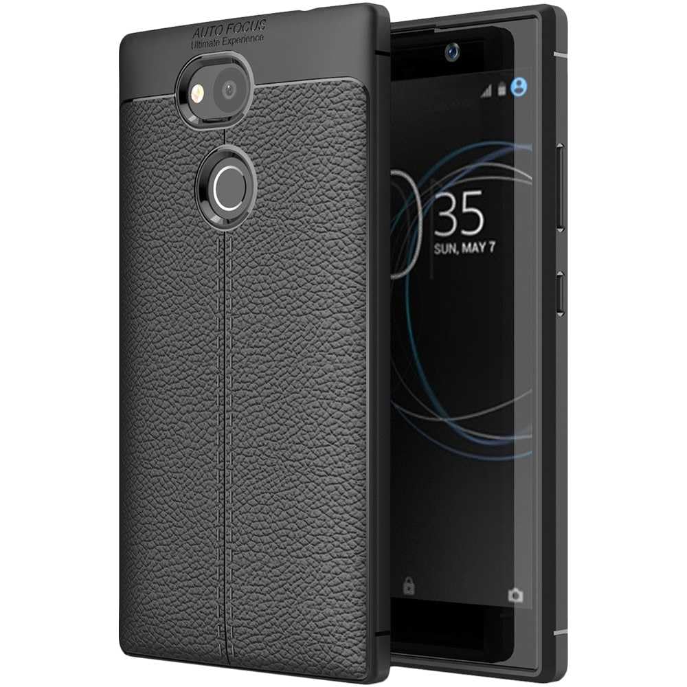 EbestStar Handyhülle Für Sony Xperia L2 / L2 Dual (2018) - Lederlook, TPU Silikon, Schwarz, Stoßfest