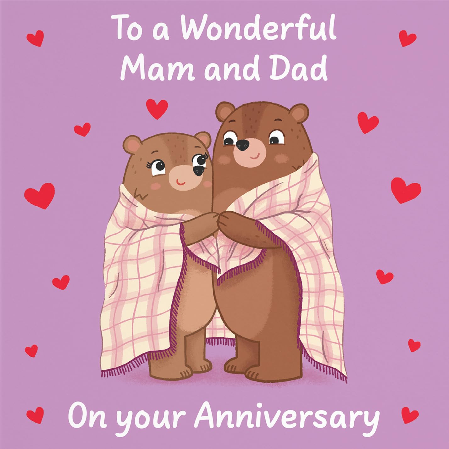 Hunts England - Cute Snuggly Bears Mam And Dad Anniversary Card - Fun Bears Anniversary Card For Parents - Love Story Collection - Image 2