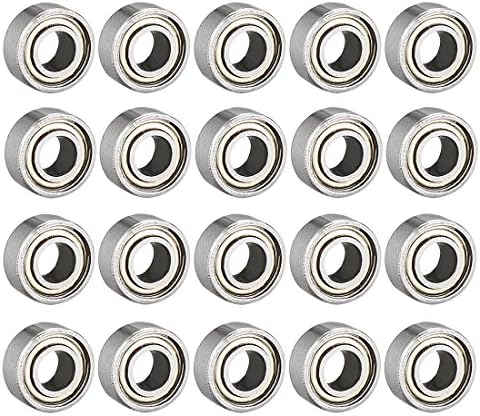 sourcing map 683ZZ Ball Bearing 3mm x 7mm x 3mm Double Shielded Deep Groove Bearings, Carbon Steel 20pcs