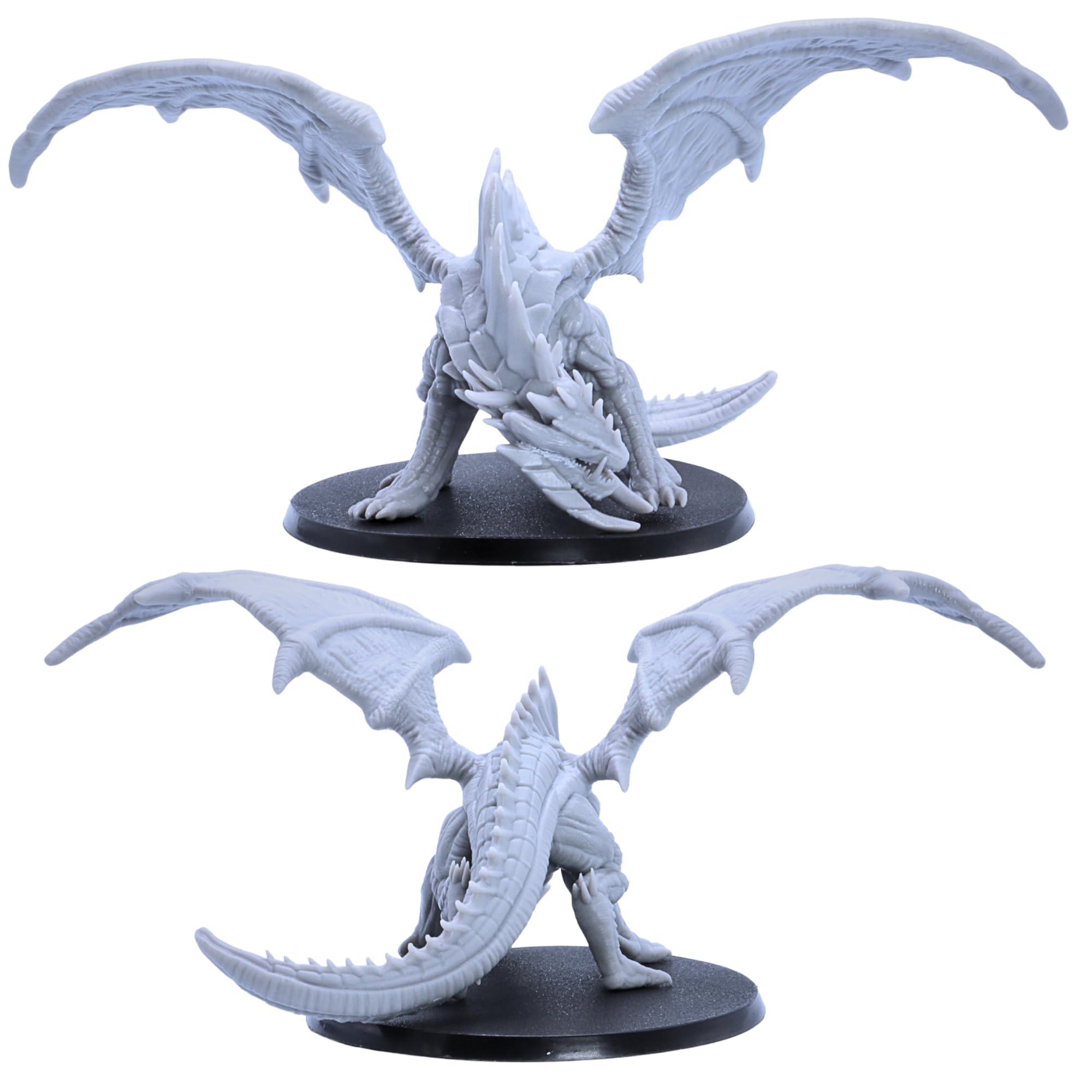 Giant Red Dragon - Fantasy Miniature Figure with 120mm x 92mm Oval Base, Grey, 6cm - Image 3