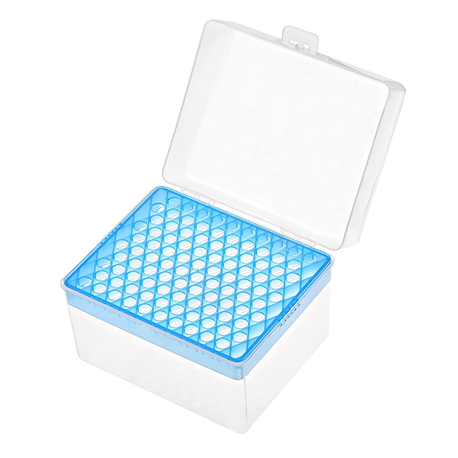 Pipette Tips Box, for Polypropylene 1ml Pipettor Tips with 100 Holes | Keep Tidy, Great for Lab (White, Clear, Light Blue, 0.32-Inch Hole Dia)-picture-25