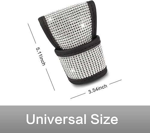 Miniatura 10 de VARGTR Bling Bling - Funda para pomo de palanca de cambios automática, con diamantes de imitación brillantes de cristal, protector de palanca de