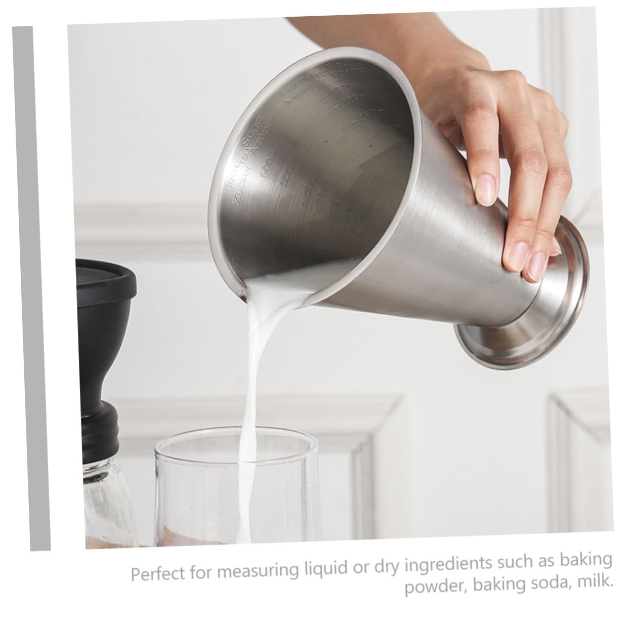 Mikinona Misurino Acciaio Inossidabile Scala Graduata Utile Per Cucina e Cocktail Pratico e Facile Da Pulire Strumento Multiuso Per Misurazione Di Liquidi e Ingredienti