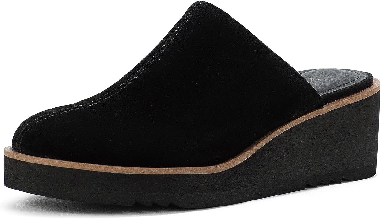 NYDJ Women's Edmond Suede Mule, Black, 9.5