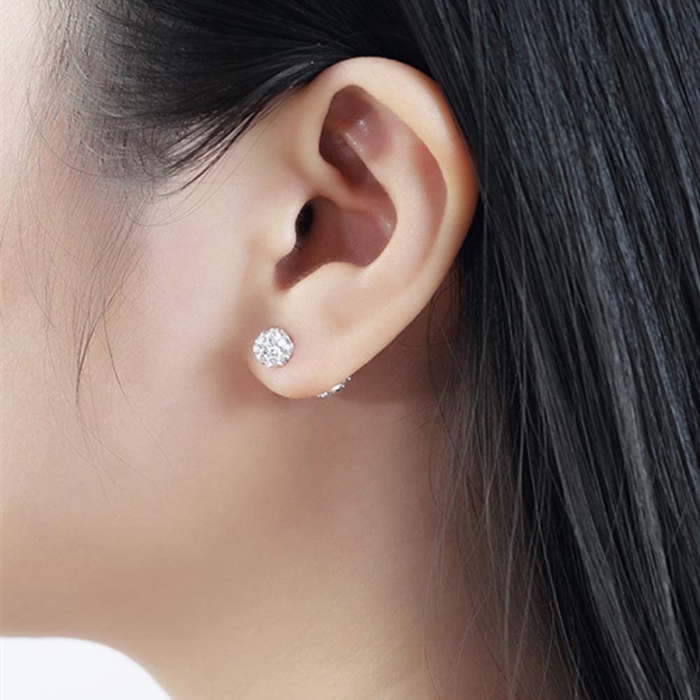 1 para eleganckich kolczyków z rhinestone kolczyki błyszczące diamentowe kolczyki okrągłe stadniny kolczyki biżuteria akcesoria prezent dla dziewcząt kobiet srebrny wysokiej jakości