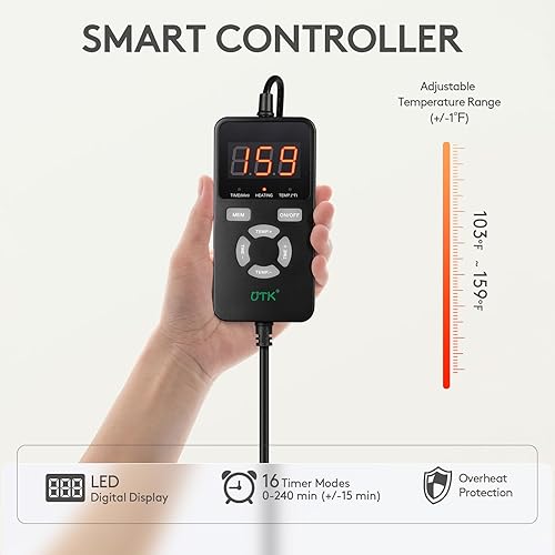 Miniatura 4 de UTK Almohadilla térmica de hombro infrarrojo lejano, caliente a 159 ℉, regalo para hombres, almohadillas térmicas para aliviar el dolor del manguito