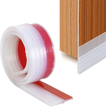 SUNMON Silicone Door Draft Stopper 39 inches Door Seal Strip for Under Door Seal Gap Interior & Exterior Doors Weather Stripping Soundproof Transparent