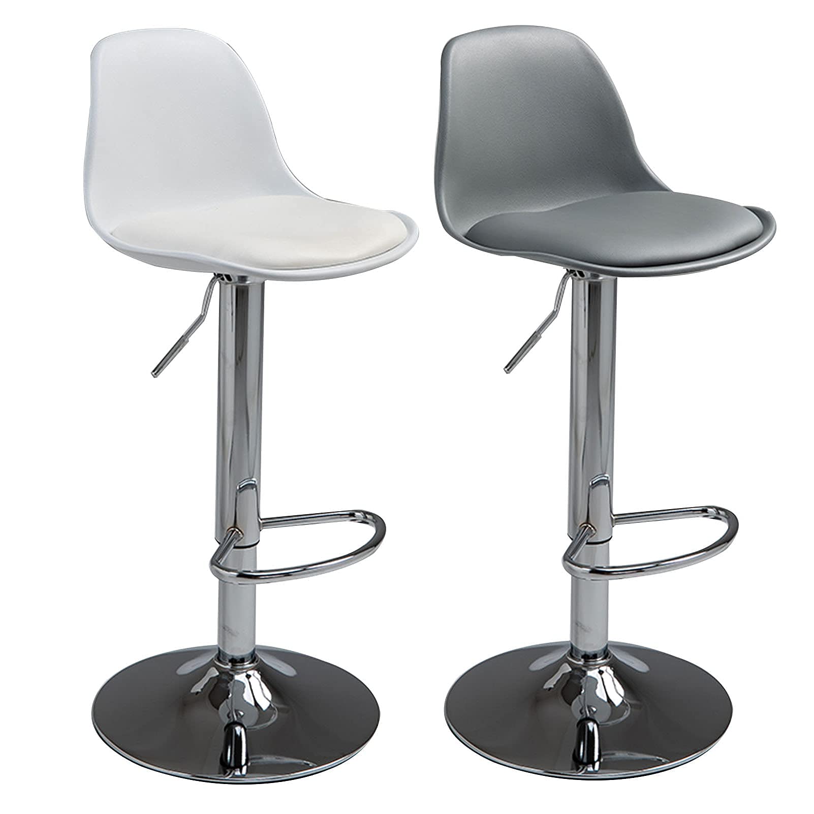 Tabouret pivotant réglable avec assise carrée en PU et dossier ergonomique MU