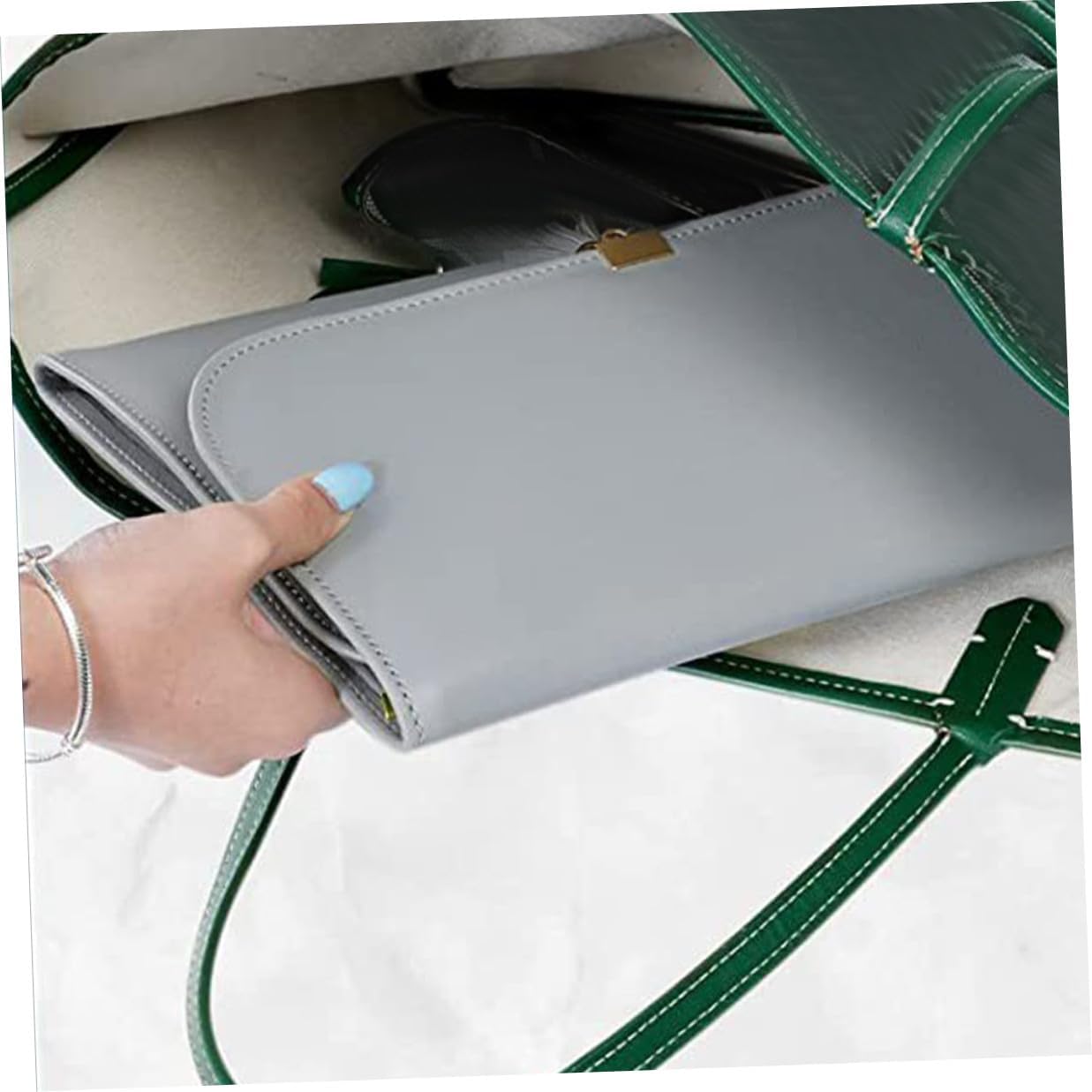 Holibanna Travel Jewelry Organizer Roll Bag Large Capacity Gray Leather Tassel Zipper Jewelry Storage Pouch Portable Necklace Earring Holder for Women’s Travel