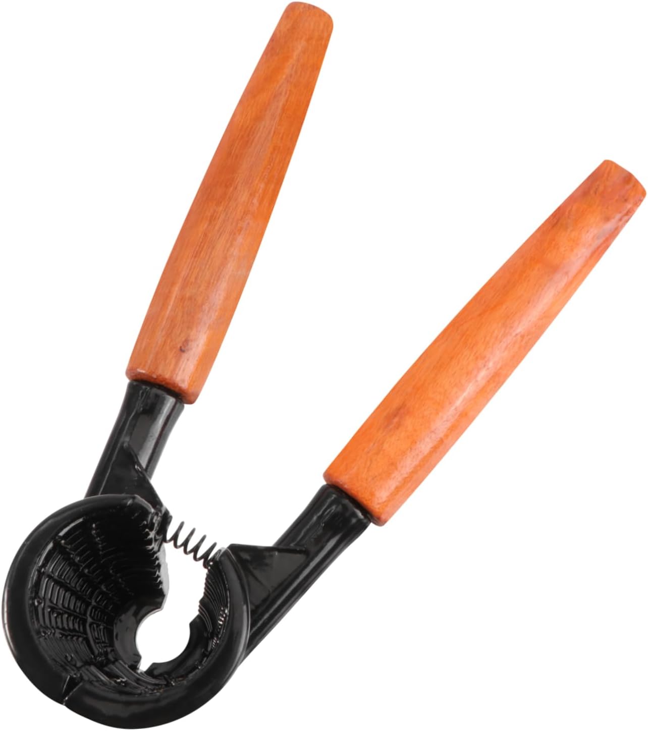 Walnut Cracker Nut Opener with Wooden Handle Aluminum Alloy Spring Nutcracker Tool for Cracking Pecans and Hard Shell Nuts Ergonomic Anti-Skid Design 6.9 X 2.4 X 1.8 Inches