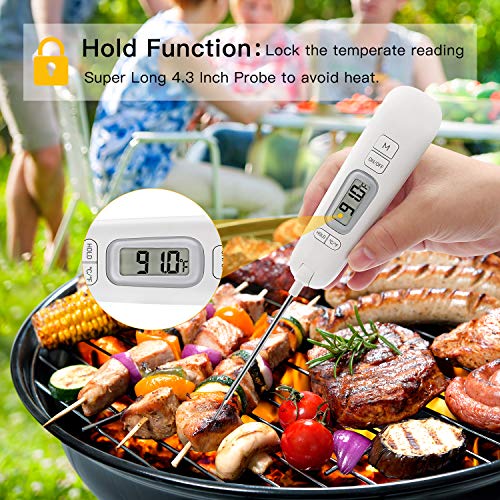 Meat Thermometer, Regetek Digital Cooking Thermometer Instant Read Thermometer,Candy Thermometer for Kitchen Food Grilling BBQ Smoker Meat Oil Deep Fry Milk Yogurt - Thumbnail 6