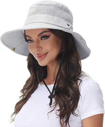 Miniatura 3 de ANOTHER CHOICE Sombrero de sol para mujer, ala ancha, transpirable, de nailon, para senderismo, verano, pesca, con cordón ajustable