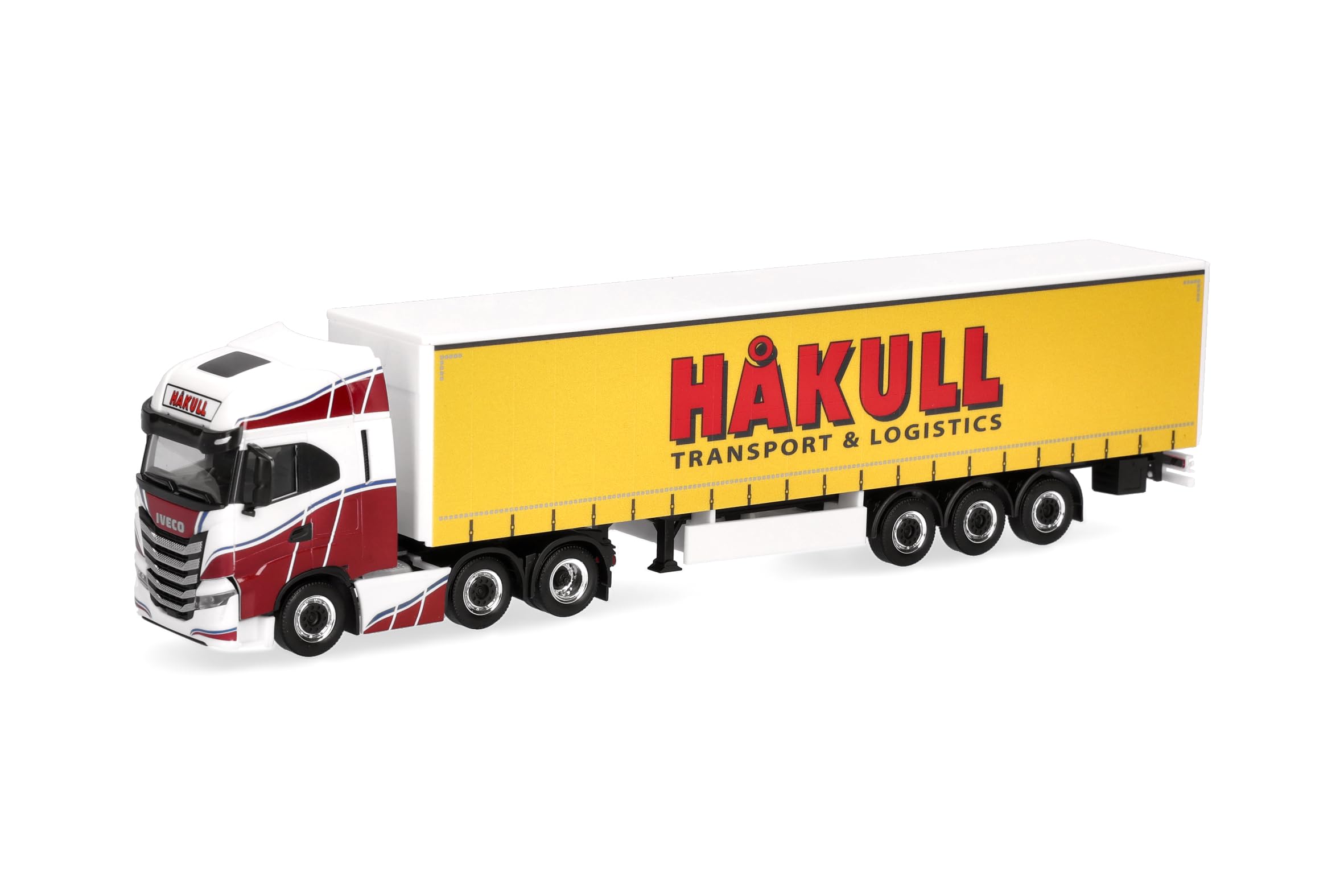 Herpa Iveco S-Way Gardinenplanen-Sattelzug LKW Modell im Maßstab 1:87