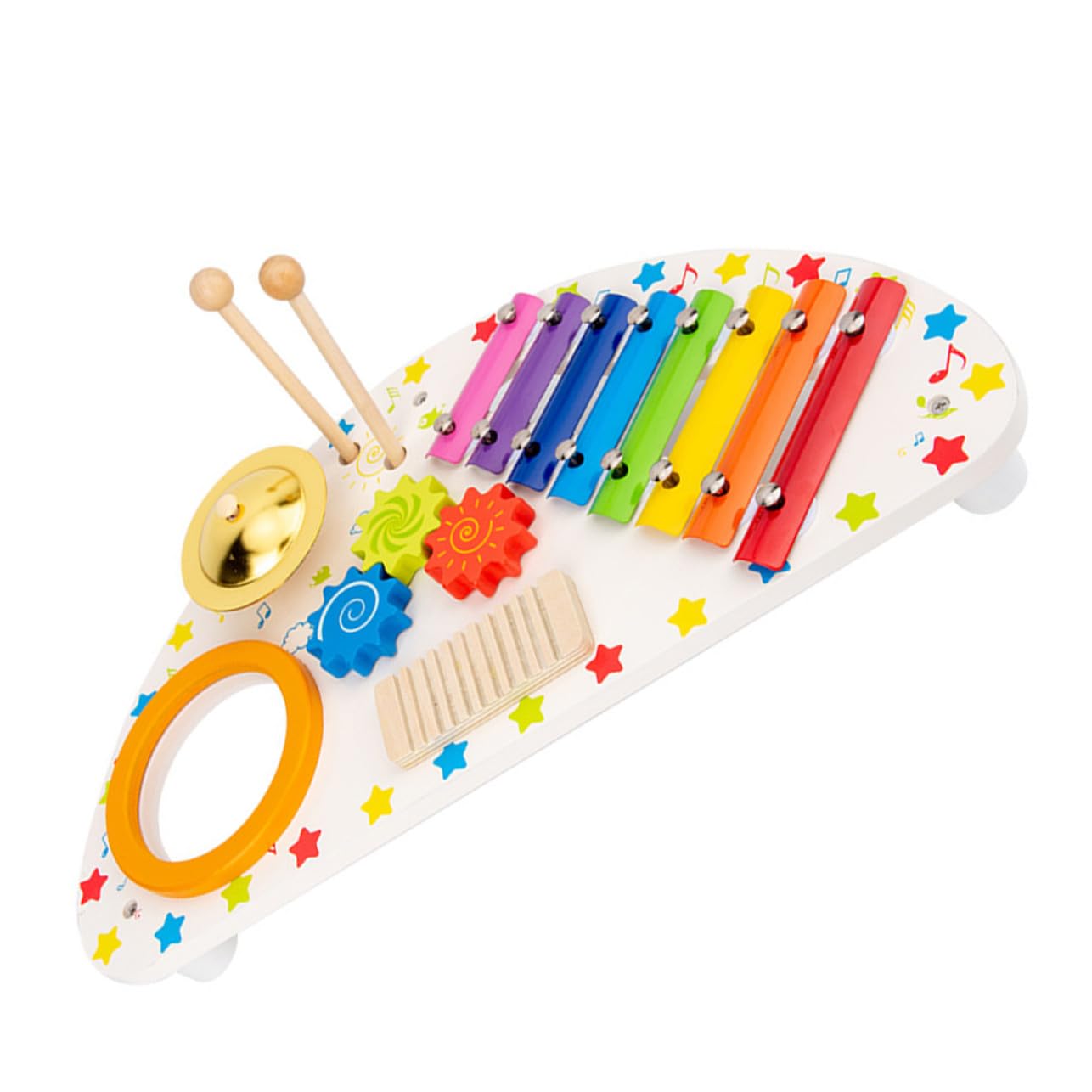 HANABASS Percussioni in Legno per Ragazzo Ragazza Strumento Musicale Xylophone Gioco Educativo per Sviluppo Ritmo e Socialità