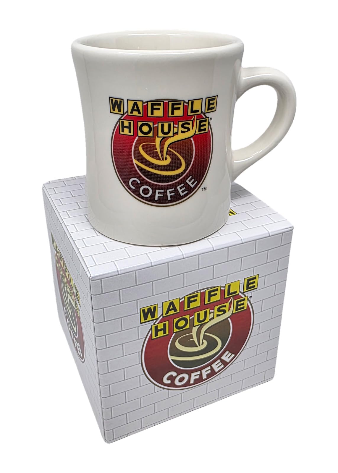 Waffle House Classic Coffee Mug in Gift Box – 9 oz Ceramic Diner-Style Cup – Iconic Logo, Ideal Gift for Coffee Lovers
