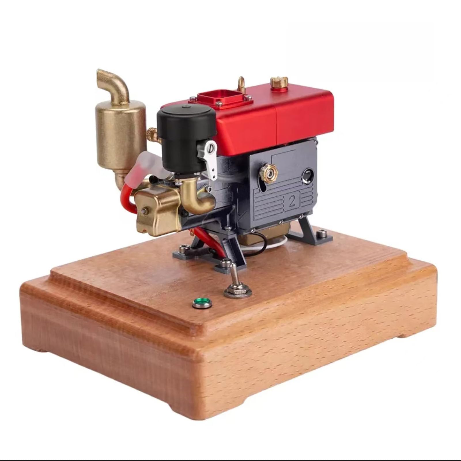 LXCLJD Mini diesel engine, walking tractor head, micro-engine that can be started, precision manual fuel engine, suitable for school, laboratory, home, desktop.,Grey