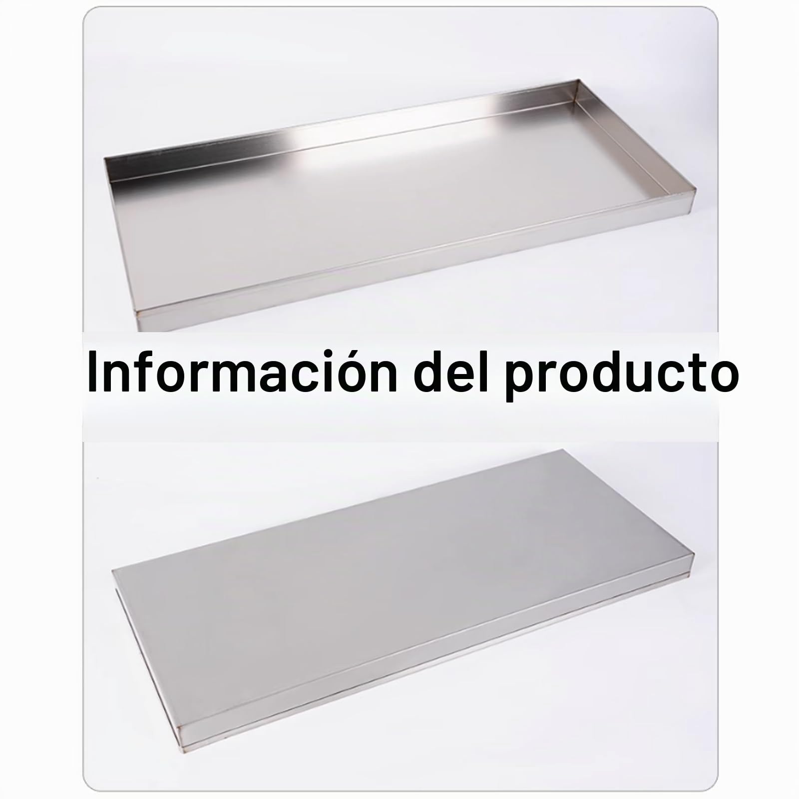 Bandeja de Acero Inoxidable, Bandeja Rectangular para Lavavajillas, Dispensadora de Agua para Protección de Pisos, Sin Orificios(50x50x5cm(19.7x19.7x2.0in))