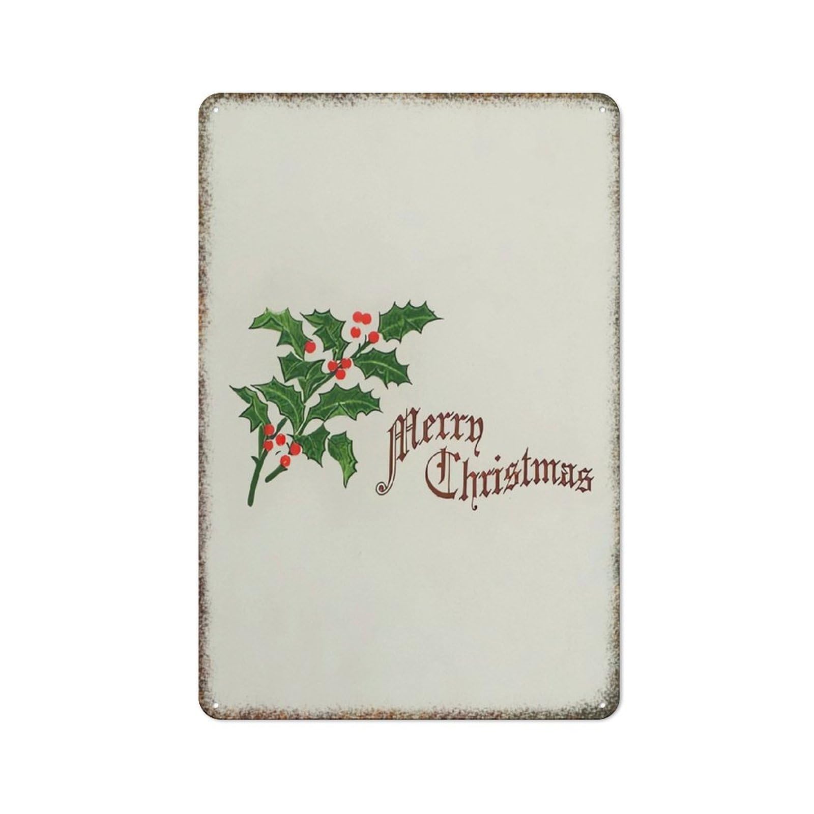 Retro Merry Christmas Printed Metal Sign Rustic Farmhouse Style Home Man Cave Holiday Art Wall Decor Plaque 8x12 Inch