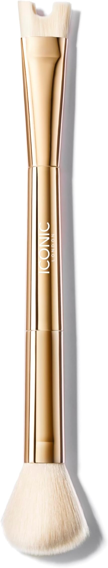 Precision Duo Contour Brush | Two Sided Makeup Brush, Features a Buffing Brush and a U-Shaped Contour Brush, Blend and Sculpt, Cruelty-Free