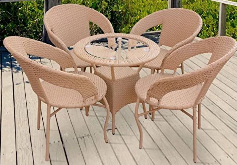 Image of Indiid Homes D-12|Indoor |Outdoor |Living Room| Balcony| Garden| Chair Table Set 4+1 (4 Chair + 1 Table)| Furniture Set| Coffee Chair Table Set