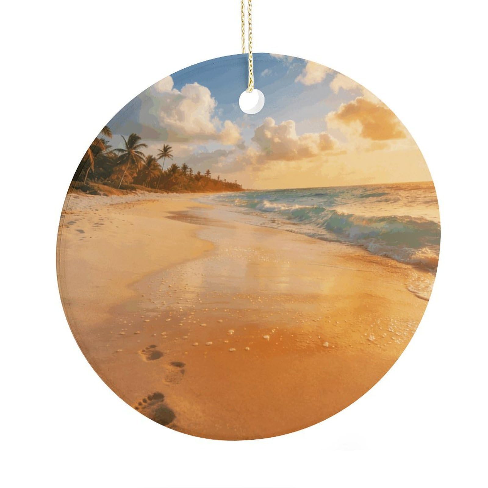 Fodpand Women's Style Beach Ceramic Christmas Ornament,Wall Hanging Decor Windows Hanging Decor Best Friend Birthday Gifts, Friendship Gifts Car Hanging Ornament Gift For Girls, Teachers 2.9 In