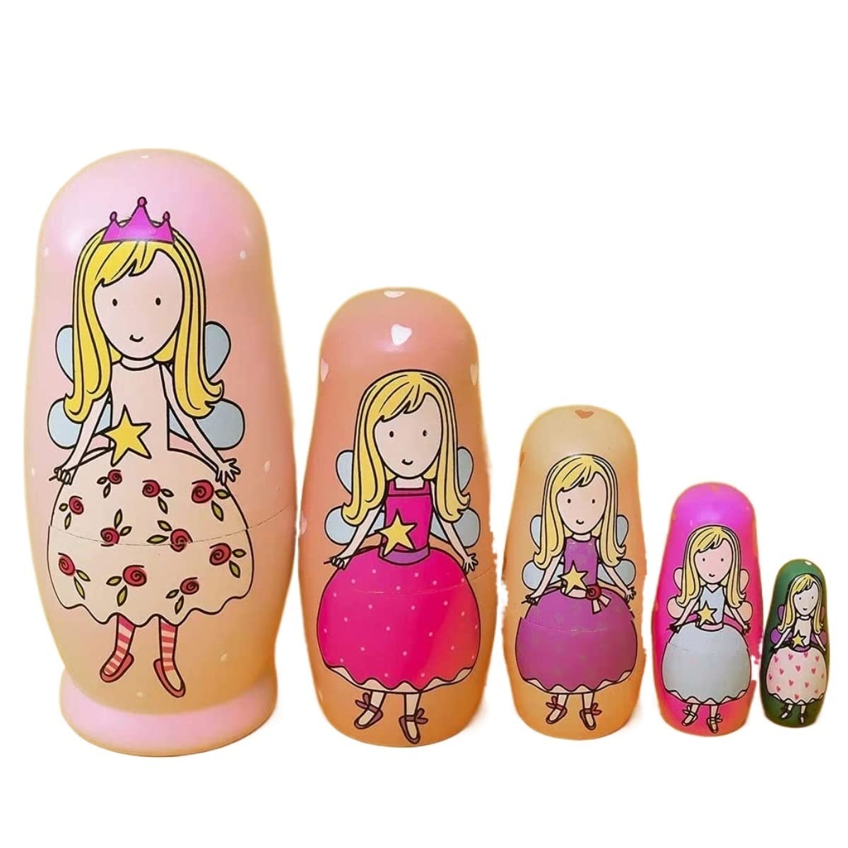 Matrioszka 5 Sztuk Rosyjskie Lalki Gniazdujące Drewniane Matryoshka Układanie Lalek Prezent Na Boże Narodzenie Zabawki Układania