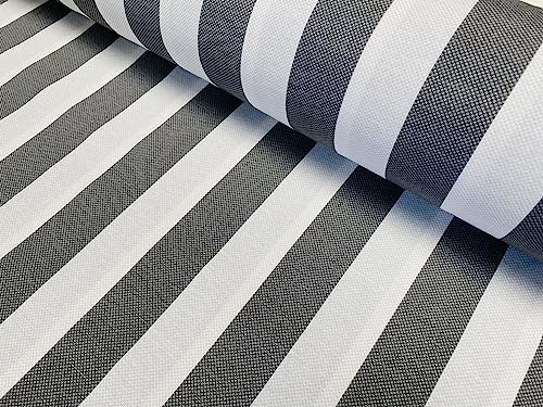 Honeycomb Marine Striped Fabric Home Decor Furnishing Stripe Curtain Upholstery Dressmaking Material 140cm Wide (Grey, 1 Metre)