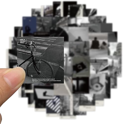 Miniatura 5 de 50 calcomanías geniales en blanco y negro para adolescentes y adultos calcomanías estéticas impermeables para botellas de agua laptop autos teléfono