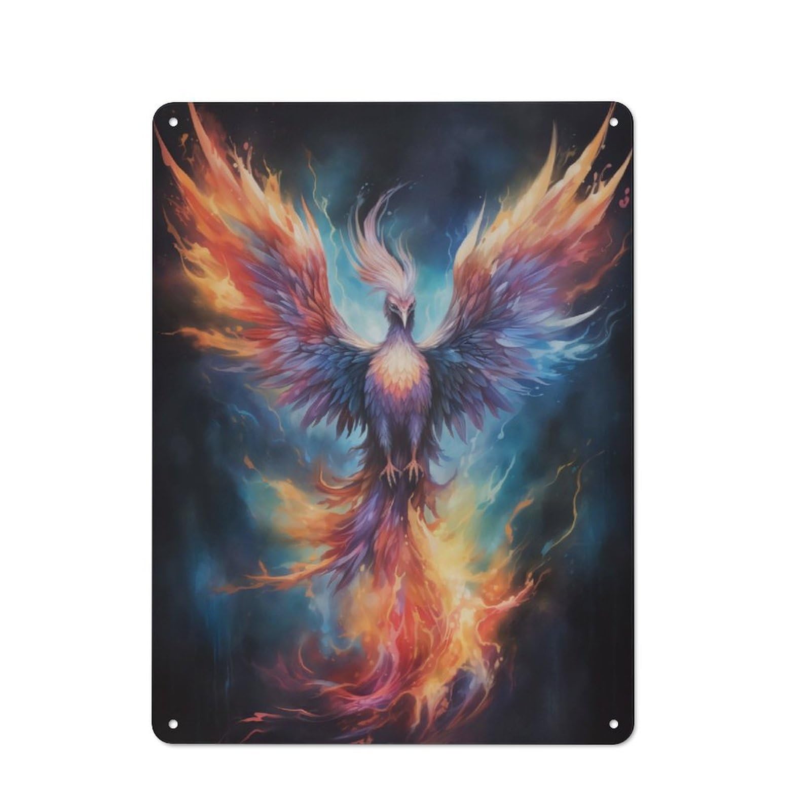 Phoenix Classic Metal Wall Decor 40x30cm, Metal Wall Plaque for Office, Study, Studio Or Hallway