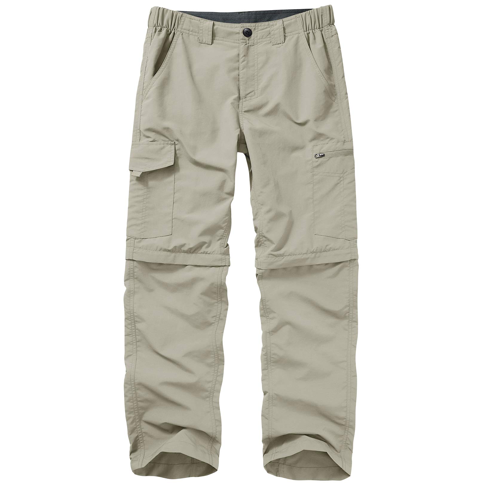 Hiking Pants for Men boy Scout Convertible Cargo Zip Off Lightweight Quick Dry Breathable Fishing Safari Shorts (Apricot, 32)