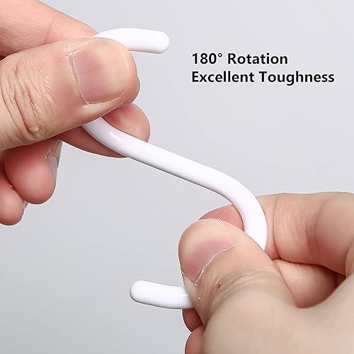 Miniatura 3 de Qulable 24 piezas Anillos para Cortina de Ducha de Plástico Ganchos para Cortina de Ducha Anillos en Forma de C Gancho Colgador Clip de Lazo