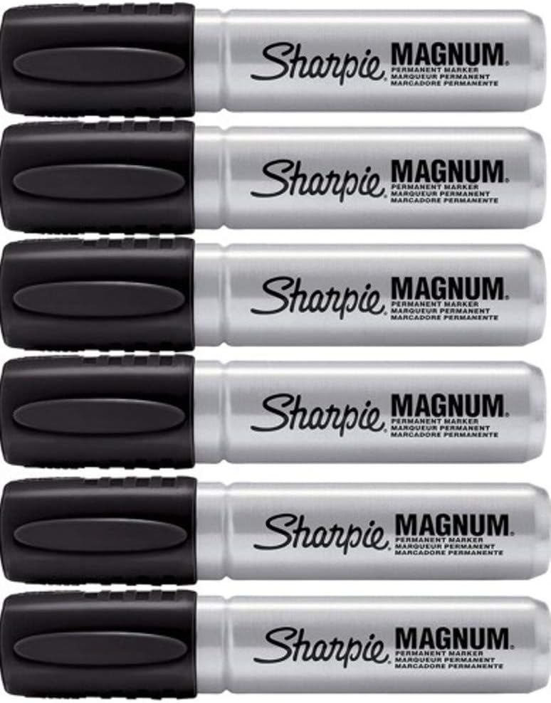 Sharpie Magnum Permanent Marker, Black, 6 PACK