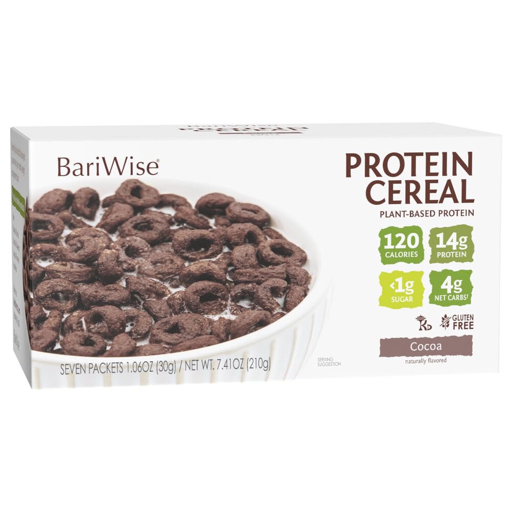 BariWise Protein Cereal, Cocoa, Low Sugar, Gluten Free, Keto Friendly & Low Carb (7ct)
