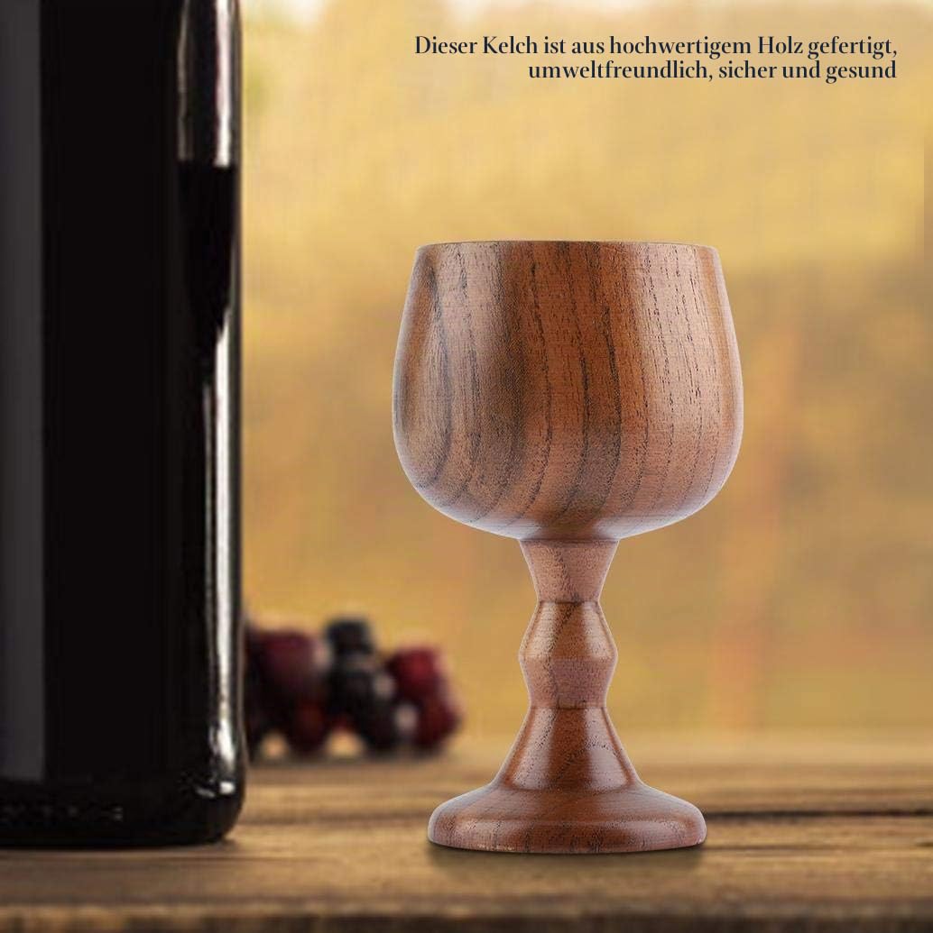 Nikou 150ml Holz Goblet,Holz Weinkelch,Wooden Goblet,für Wein Kaffee Tee Milch Wasser(13x6,5cm,76g)
