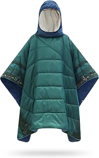 Camping Blanket, Poncho Wearable Hoodie Blankets Outdoor Waterproof Windproof
