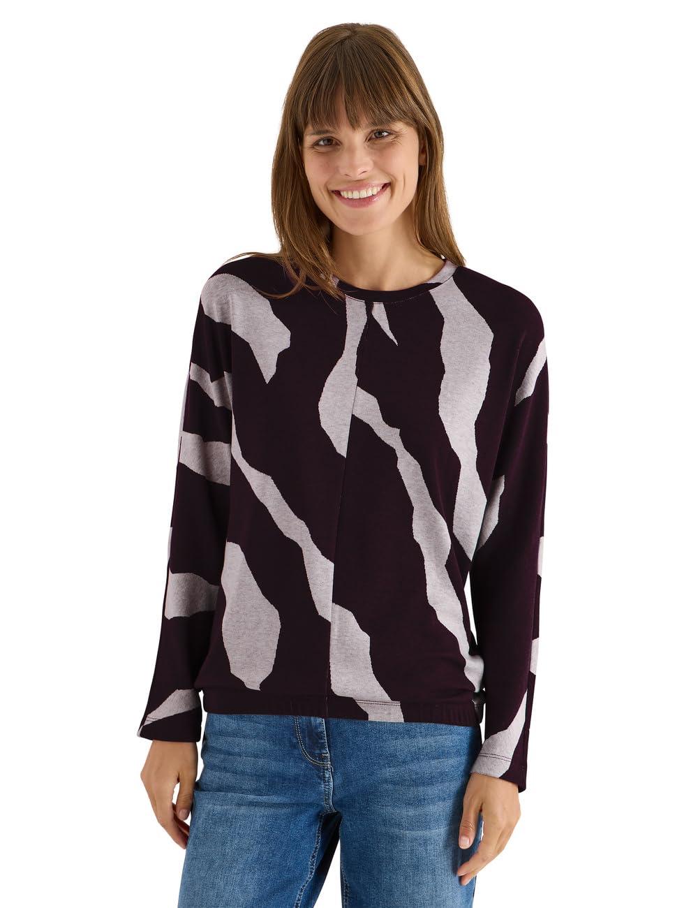 Damen Jacquard Melange Shirt