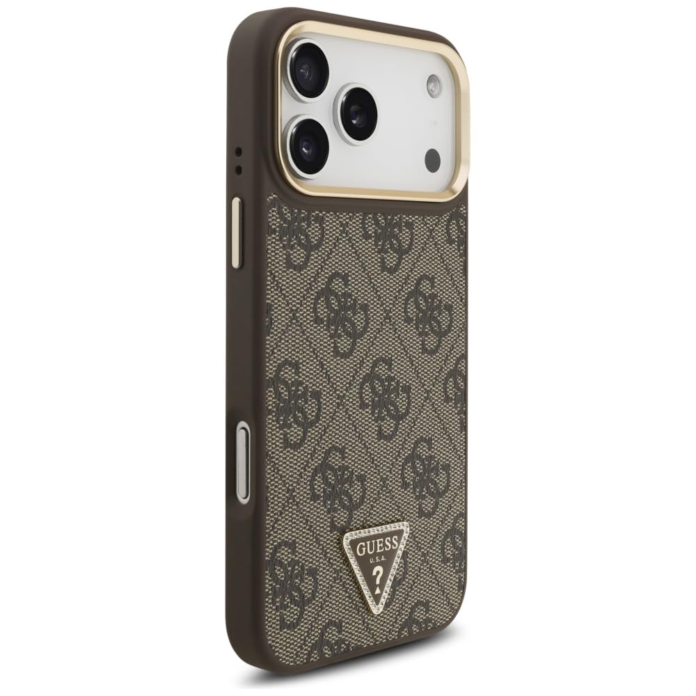 CG MOBILE Guess Bag Triangle Zippé Noir 4G - Pochette Téléphone Cuir