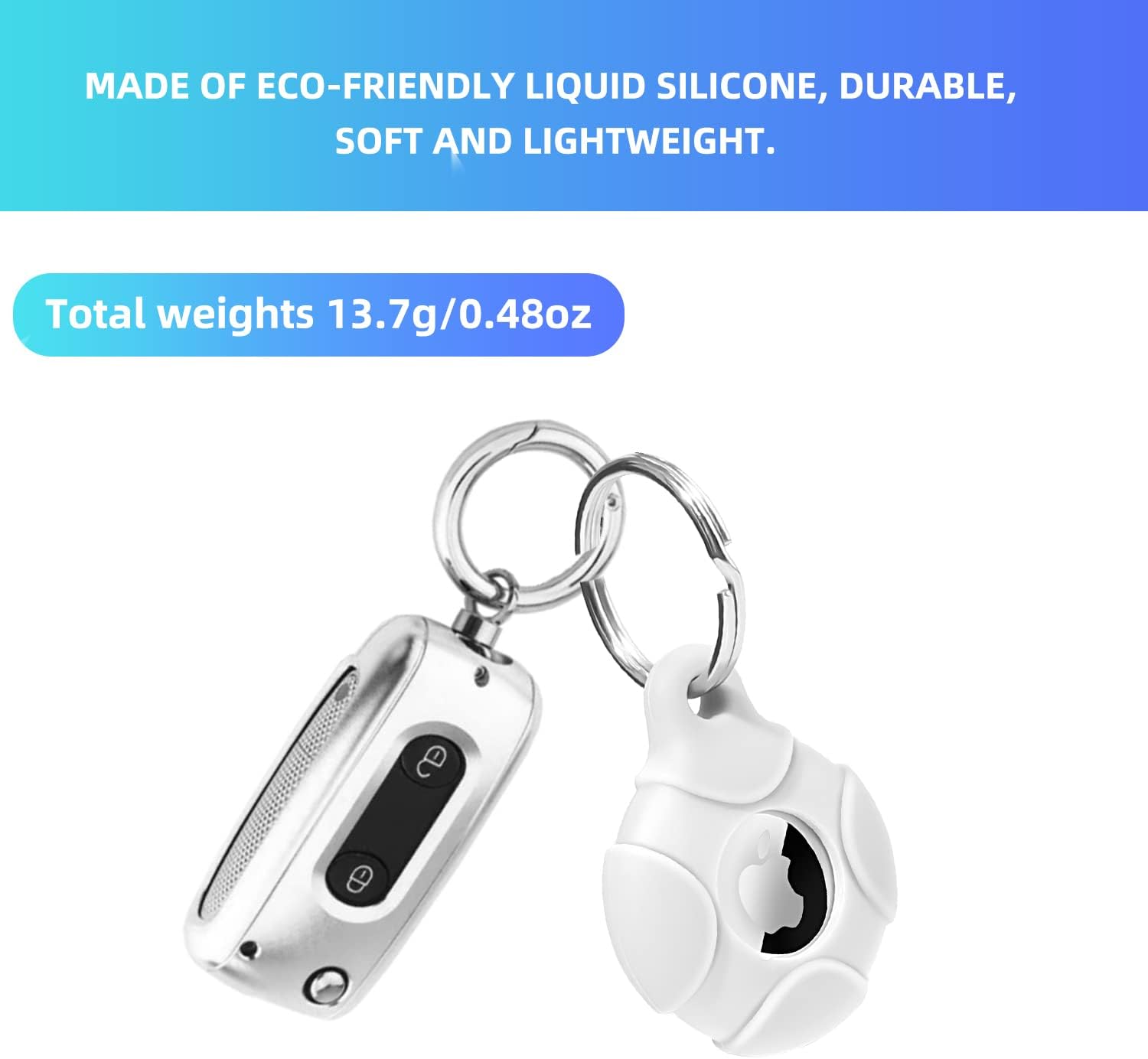 airtag holder waterproof airtag keychain 2 pack all around protective airtag case for dog cat collar kids pets