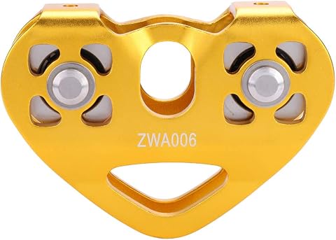Carrello per Cavi di Salvataggio Zip Line a Doppia Puleggia 30KN, per Corda da 13 Mm, Acciaio Inossidabile con Alluminio Aeronautico, per Esplorazione All'aperto,