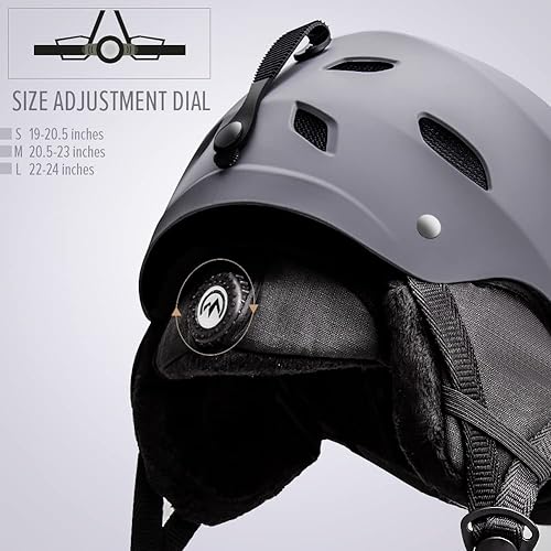 Vista 115 de OutdoorMaster Kelvin - Casco de esquí y snowboard para hombres, mujeres y jóvenes Gris