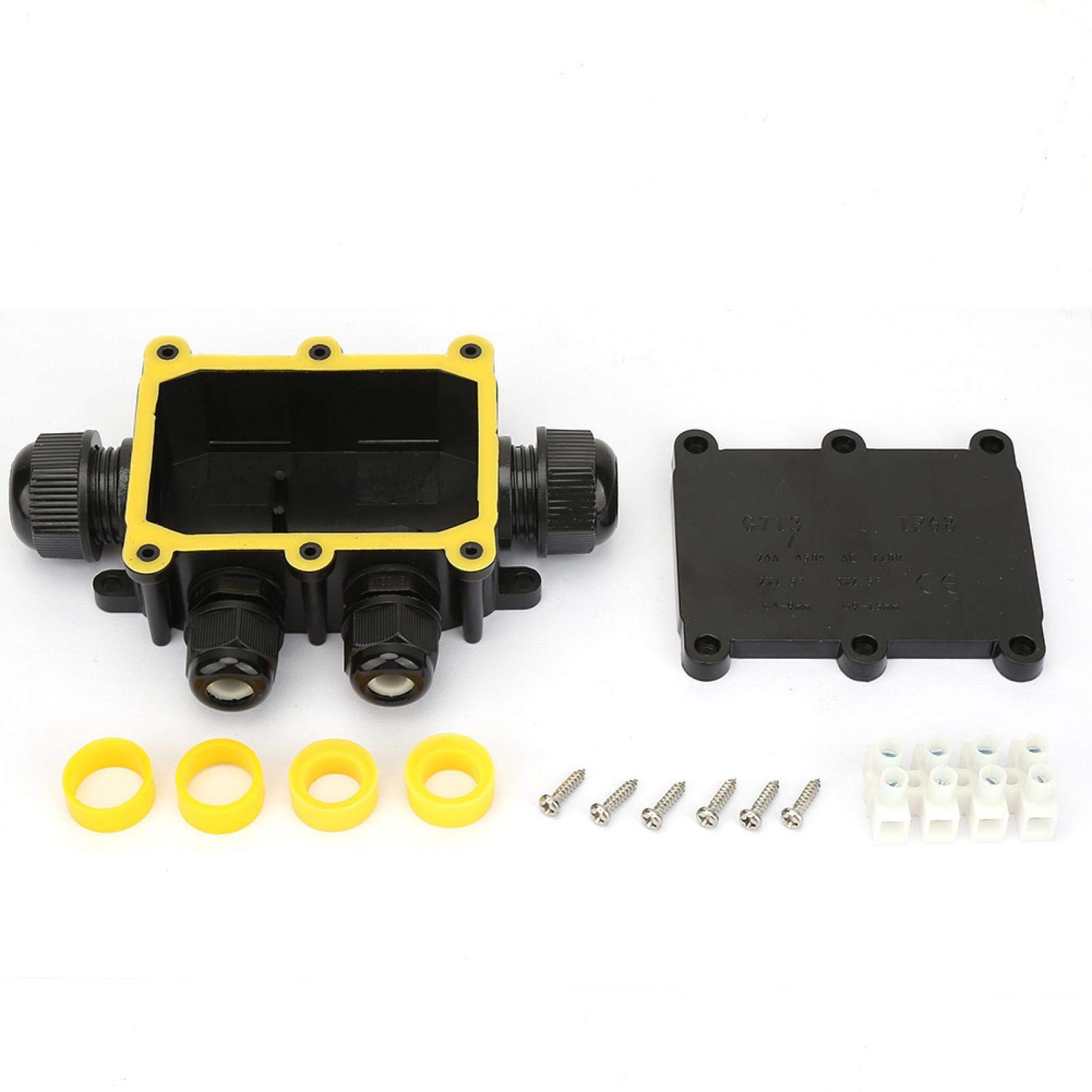 Outdoor Junction Box,2 Way/3Way/4Way IP68 Waterproof Junction Box Electrical Enclosure Cable Connecting Terminal Block(4way) - Image 2